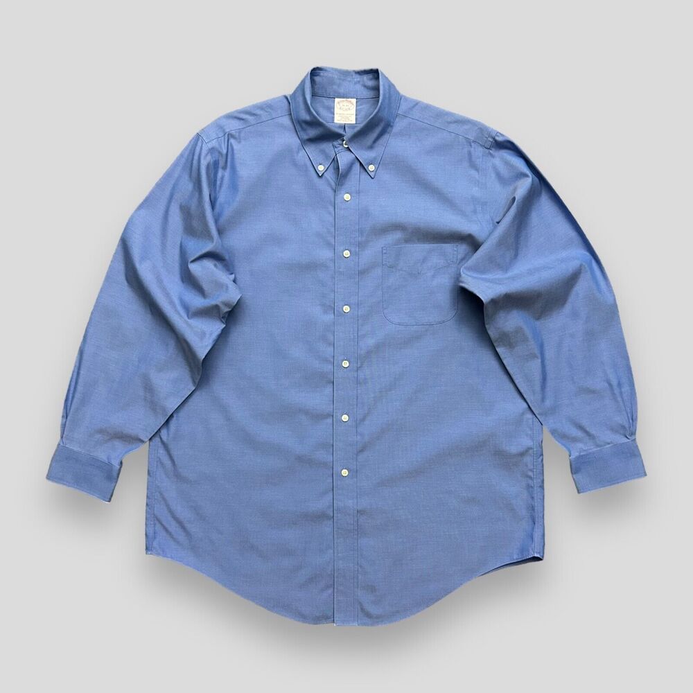 Brooks Brothers Dress Shirt Long Sleeve Button Down All Cotton 16-33 Blue